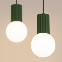 Lampa wisząca HALO 2L zielona oliwka SL.1984