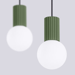 Lampa wisząca HALO 2L zielona oliwka SL.1984
