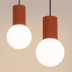 Lampa wisząca HALO 2L ochra czerwona SL.1985
