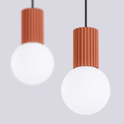 Lampa wisząca HALO 2L ochra czerwona SL.1985