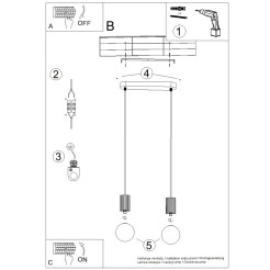 Lampa wisząca HALO 2L brzoskwiniowa SL.1990