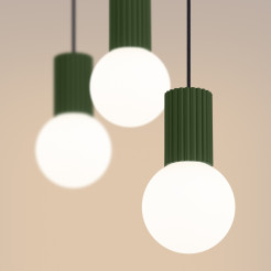 Lampa wisząca HALO 3L zielona oliwka SL.1994