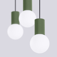 Lampa wisząca HALO 3L zielona oliwka SL.1994