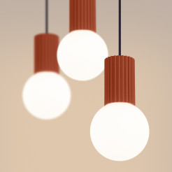 Lampa wisząca HALO 3L ochra czerwona SL.1995
