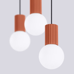 Lampa wisząca HALO 3L ochra czerwona SL.1995