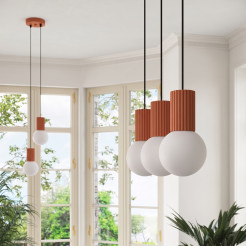 Lampa wisząca HALO 3L ochra czerwona SL.1995