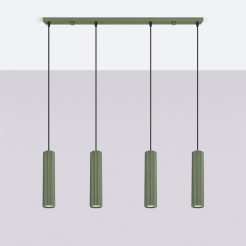 Lampa wisząca KARBON 4L zielona oliwka SL.2005