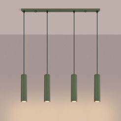 Lampa wisząca KARBON 4L zielona oliwka SL.2005