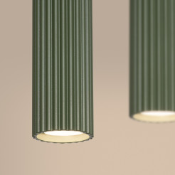 Lampa wisząca KARBON 4L zielona oliwka SL.2005