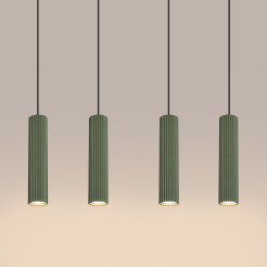 Lampa wisząca KARBON 4L zielona oliwka SL.2005