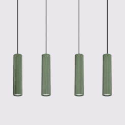 Lampa wisząca KARBON 4L zielona oliwka SL.2005