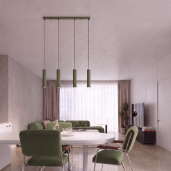Lampa wisząca KARBON 4L zielona oliwka SL.2005