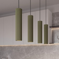 Lampa wisząca KARBON 4L zielona oliwka SL.2005