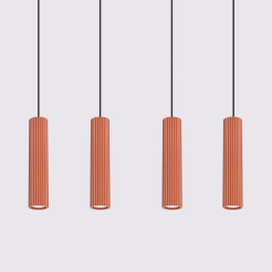 Lampa wisząca KARBON 4L ochra czerwona SL.2006