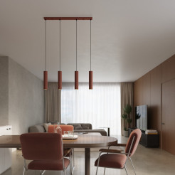 Lampa wisząca KARBON 4L ochra czerwona SL.2006