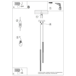 Lampa wisząca ARCHE 2P ochra czerwona SL.2040