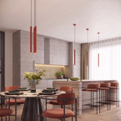 Lampa wisząca ARCHE 2P ochra czerwona SL.2040