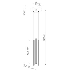 Lampa wisząca ARCHE 3P ochra czerwona SL.2041