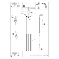 Lampa wisząca ARCHE 3P zielona oliwka SL.2050