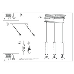 Lampa wisząca LAGOS 3L taupe SL.2079