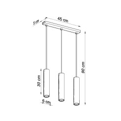 Lampa wisząca LAGOS 3L burgund SL.2082