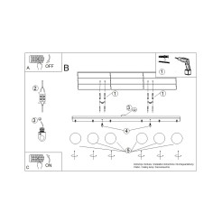 Plafon YOLI 6 burgund SL.2254