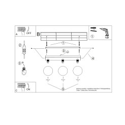 Plafon YOLI 3 ultramaryna SL.2258