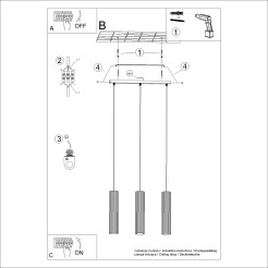Lampa wisząca KARBON 3L ultramaryna SL.2313