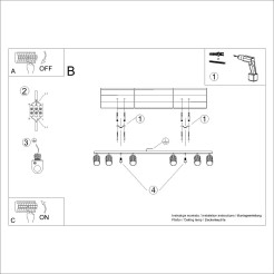 Plafon KARBON 6L ultramaryna SL.2326