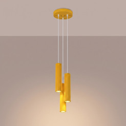 Lampa wisząca KARBON 3P żółta SL.2340