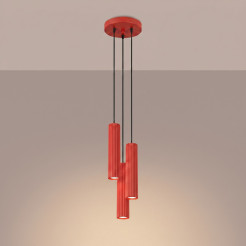 Lampa wisząca KARBON 3P czerwona SL.2341