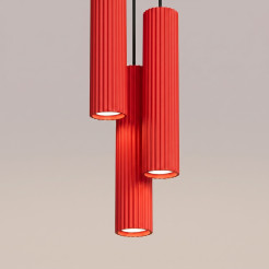 Lampa wisząca KARBON 3P czerwona SL.2341