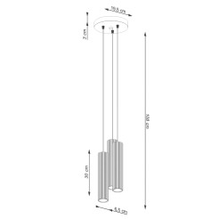 Lampa wisząca KARBON 3P czerwona SL.2341