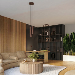 Lampa wisząca KARBON 3P brązowa SL.2342