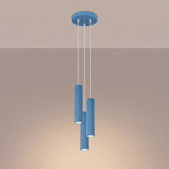 Lampa wisząca KARBON 3P błękitna SL.2343