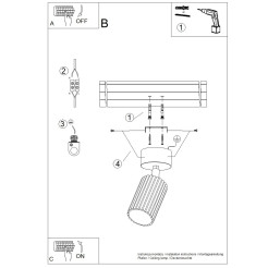 Plafon KARBON 1 czerwony SL.2364