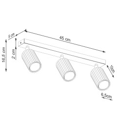 Plafon KARBON 3L brązowy SL.2373