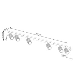 Plafon KARBON 6L błękitny SL.2383
