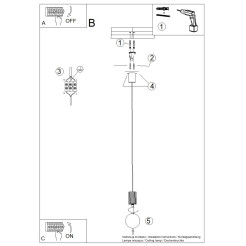 Lampa wisząca HALO 1 różowa SL.2387