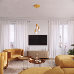 Lampa wisząca HALO 1 żółta SL.2393
