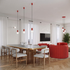 Lampa wisząca HALO 1 czerwona SL.2396