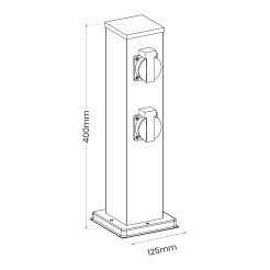 Słupek Ogrodowy Electric 40cm 4 Gniazda Schuko 16A EKO2900
