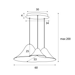 MAXLIGHT P0565 LAMPA WISZACA BELLMOND BLACK&GREY