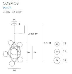 MAXLIGHT P0378 LAMPA WISZĄCA COSMOS