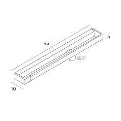 MAXLIGHT W0318 KINKIET FLINK ZŁOTY 45 cm  IP44