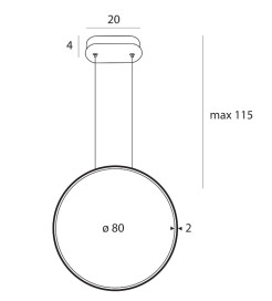 MAXLIGHT P0654 LAMPA WISZĄCA VISUAL VER 28W BLACK 80cm


