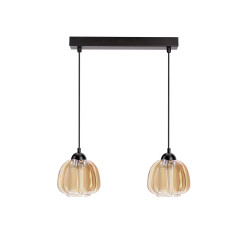VALERIA lampa wisząca czarny 2x40W E27 klosz bursztynowy 32-58133