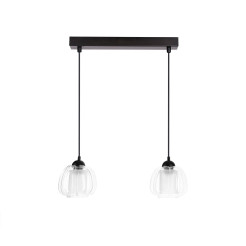VALERIA lampa wisząca czarny 2x40W E27 klosz bezbarwny 32-58218