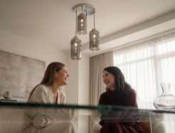 METZ lampa wisząca talerz chromowy 3x40W E27 klosz dymiony lustrzany 33-58409