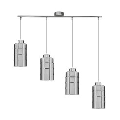 METZ lampa wisząca chromowy 4x40W E27 klosz dymiony lustrzany 34-58393